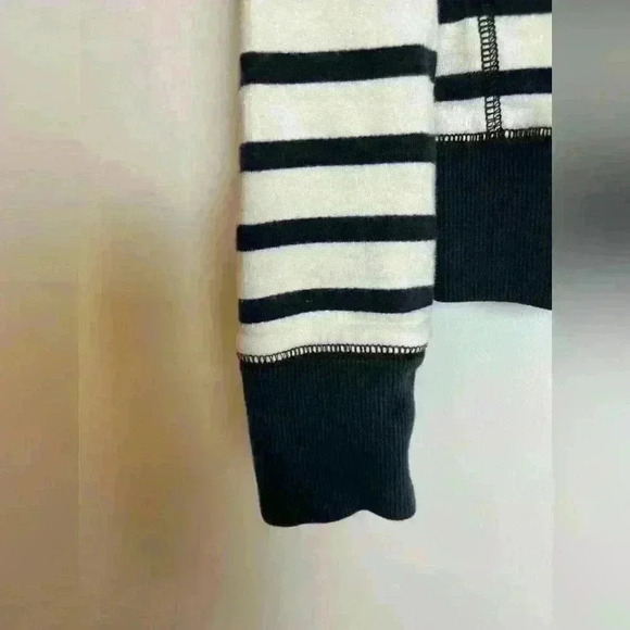 JUICY COUTURE Pullover Sweatshirt Size M Green White Stripes Henley JG005559 y2k - Picture 5 of 9